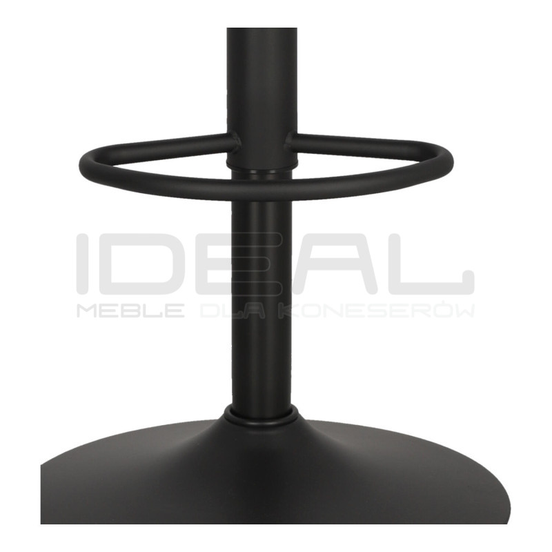 Hoker tapicerowany z oparciem obrotowy czarny Dlana | IdealMeble.pl