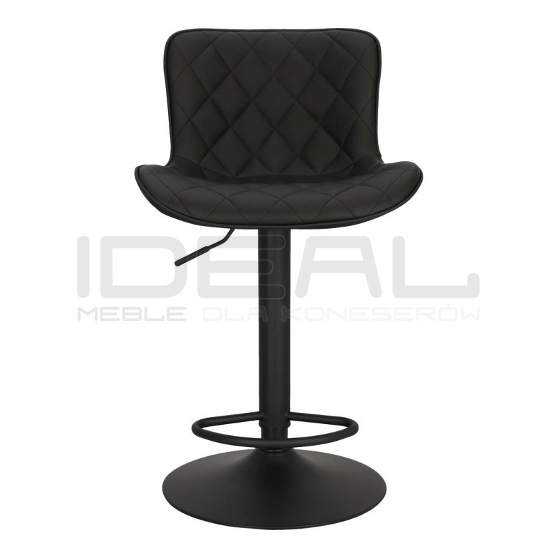 Hoker tapicerowany z oparciem obrotowy czarny Dlana | IdealMeble.pl