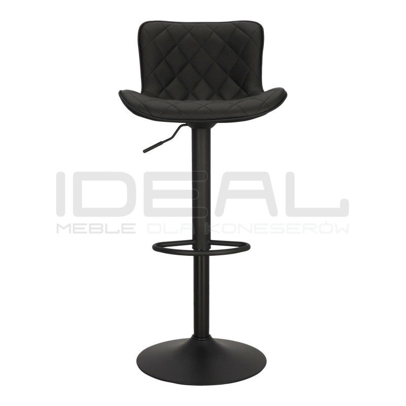 Hoker tapicerowany z oparciem obrotowy czarny Dlana | IdealMeble.pl