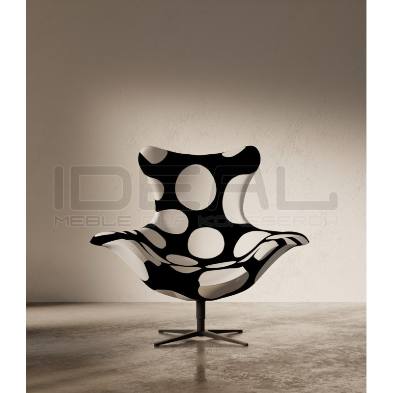 Fotel Bubble Base BLACK – designerski fotel w kropki