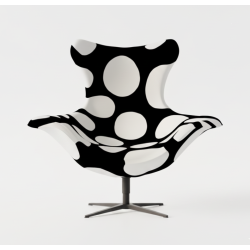Fotel Bubble Base BLACK – designerski fotel w kropki