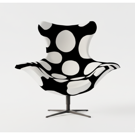 Fotel Bubble Base BLACK – designerski fotel w kropki