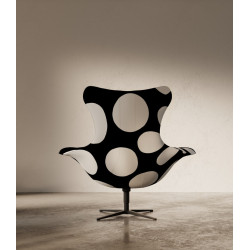 Fotel Bubble Base BLACK – designerski fotel w kropki