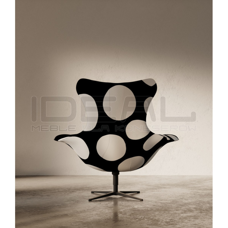 Fotel Bubble Base BLACK – designerski fotel w kropki