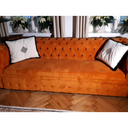 Pikowana Sofa Chesterfield Normal Relax z f. spania 4 os.