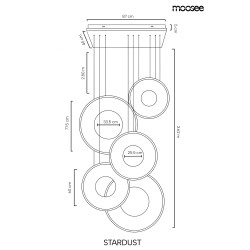 STARDUST złota lampa wisząca do wysokich wnętrz | Design premium