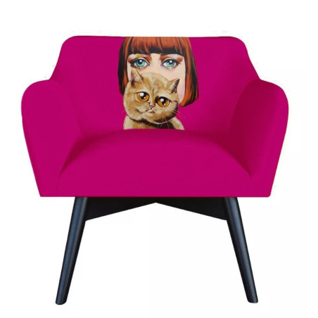 Fotel Pop Art DAMA Z KOTEM – Design Katarzyna Jasyk