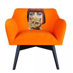 Fotel Pop Art DAMA Z KOTEM – Design Katarzyna Jasyk