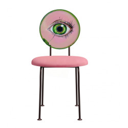 Krzesło tapicerowane Medallion Oko - oparcie z nadrukiem