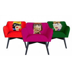 Fotel Pop Art DAMA Z KOTEM – Design Katarzyna Jasyk