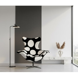 Fotel Bubble Base BLACK – designerski fotel w kropki