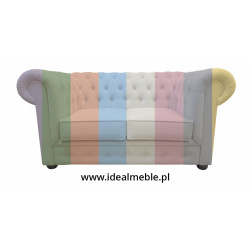 Pikowana Sofa Chesterfield March z kryształkami 2 os.
