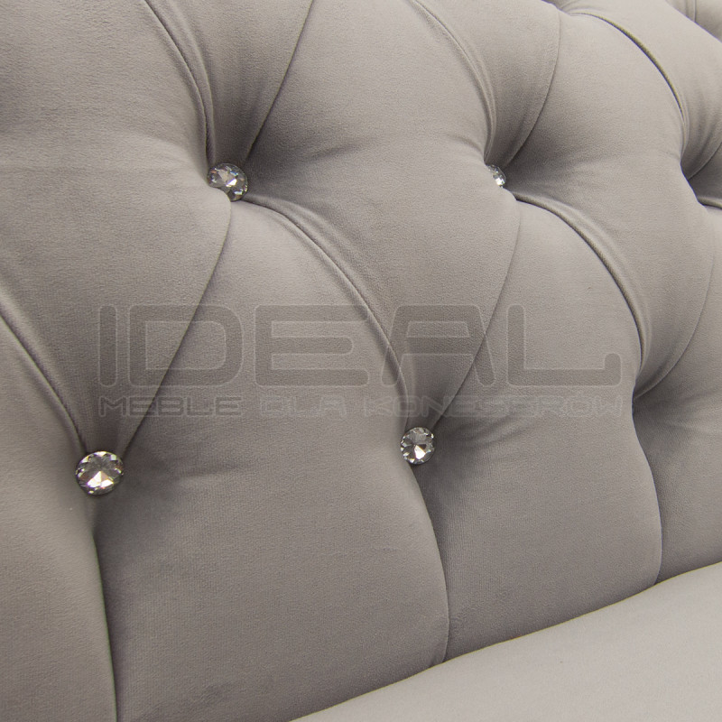 Pikowana Sofa Chesterfield March z kryształkami 2 os.