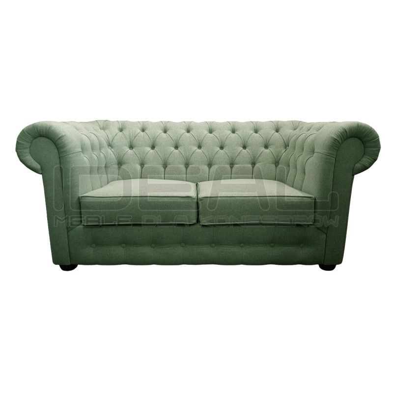 Pikowana Sofa Chesterfield March w tkaninie 3 os.