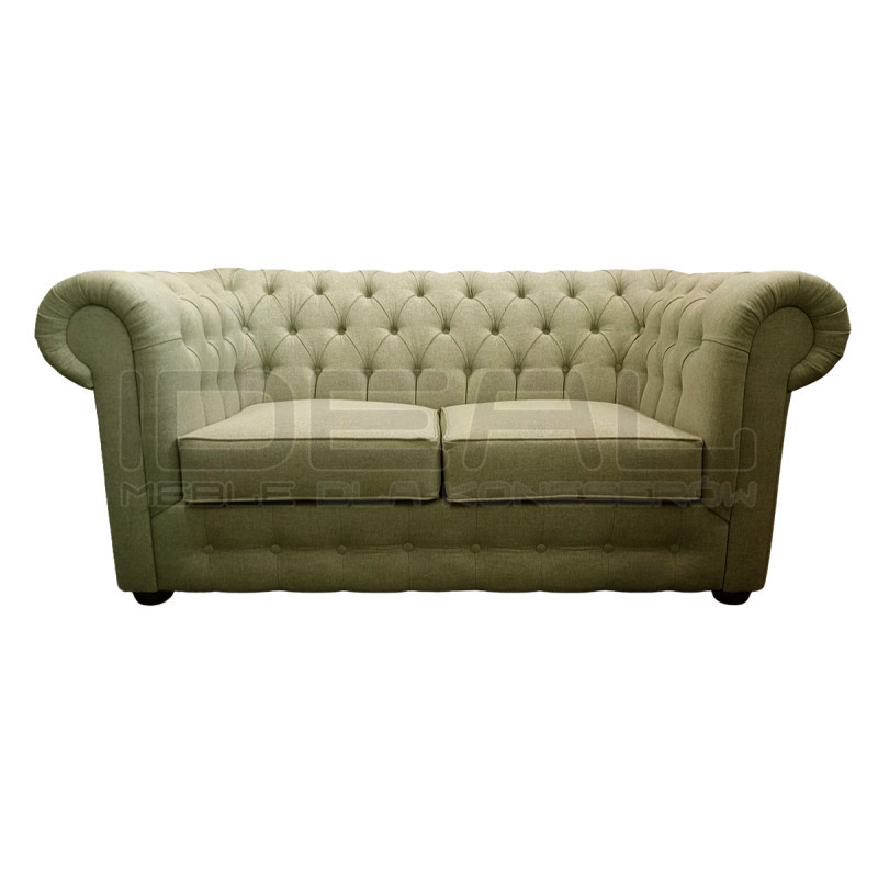 Pikowana Sofa Chesterfield March w tkaninie 3 os.