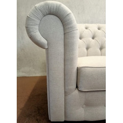 Pikowana Sofa Chesterfield March w tkaninie 3 os.