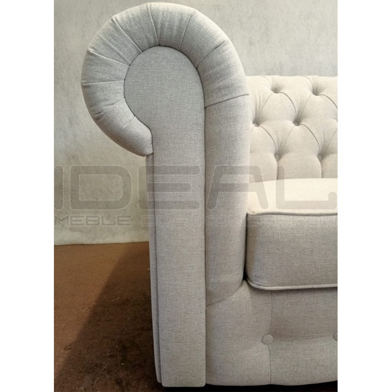 Pikowana Sofa Chesterfield March w tkaninie 3 os.