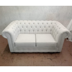 Pikowana Sofa Chesterfield March w tkaninie 3 os.