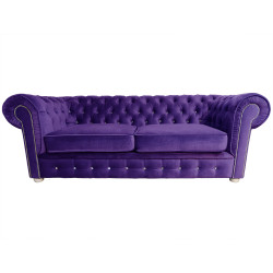 Pikowana Sofa Chesterfield March z kryształkami 3 os.