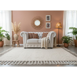 Pikowana Sofa Chesterfield March z kryształkami 2 os.