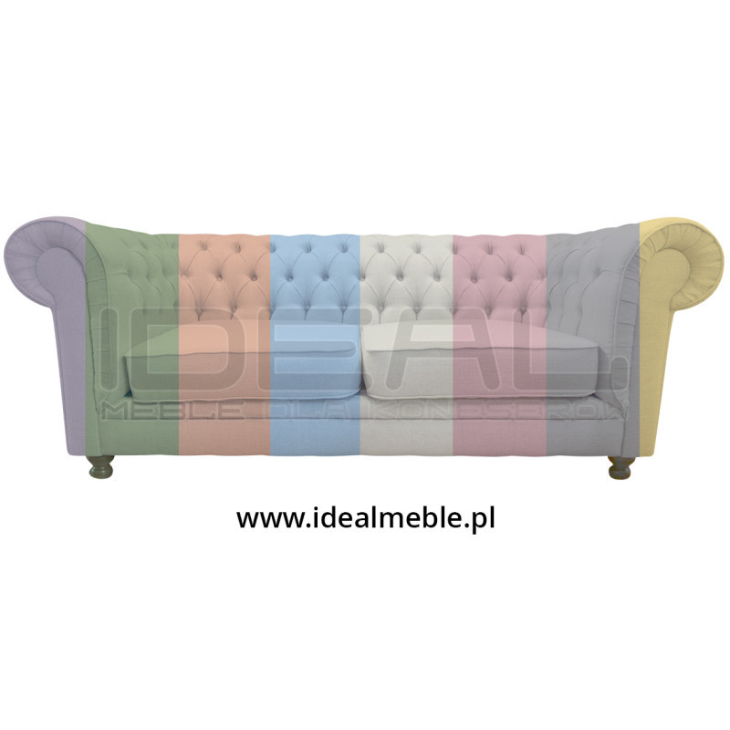 Sofa Chesterfield w tkaninie Lady 3 osobowa | IdealMeble.pl