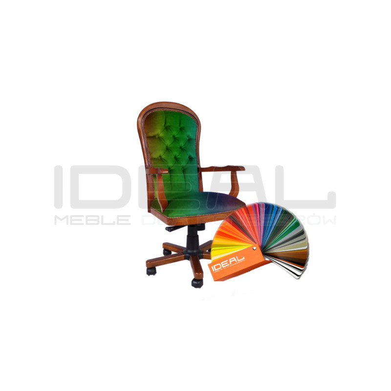 Fotel biurowy chesterfield Warwick plusz, welur, velvet | IdealMeble.pl