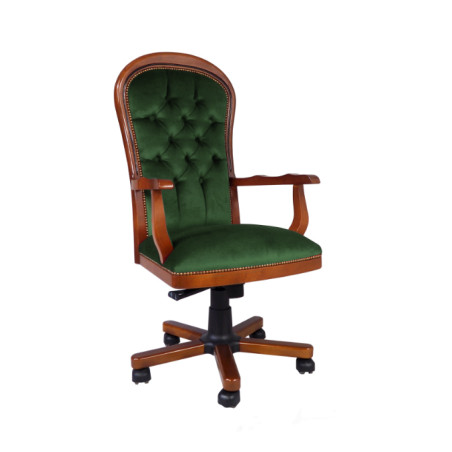 Fotel biurowy chesterfield Warwick plusz, welur, velvet | IdealMeble.pl