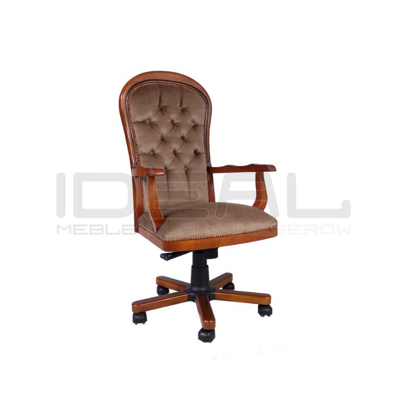 Fotel biurowy chesterfield Warwick plusz, welur, velvet | IdealMeble.pl