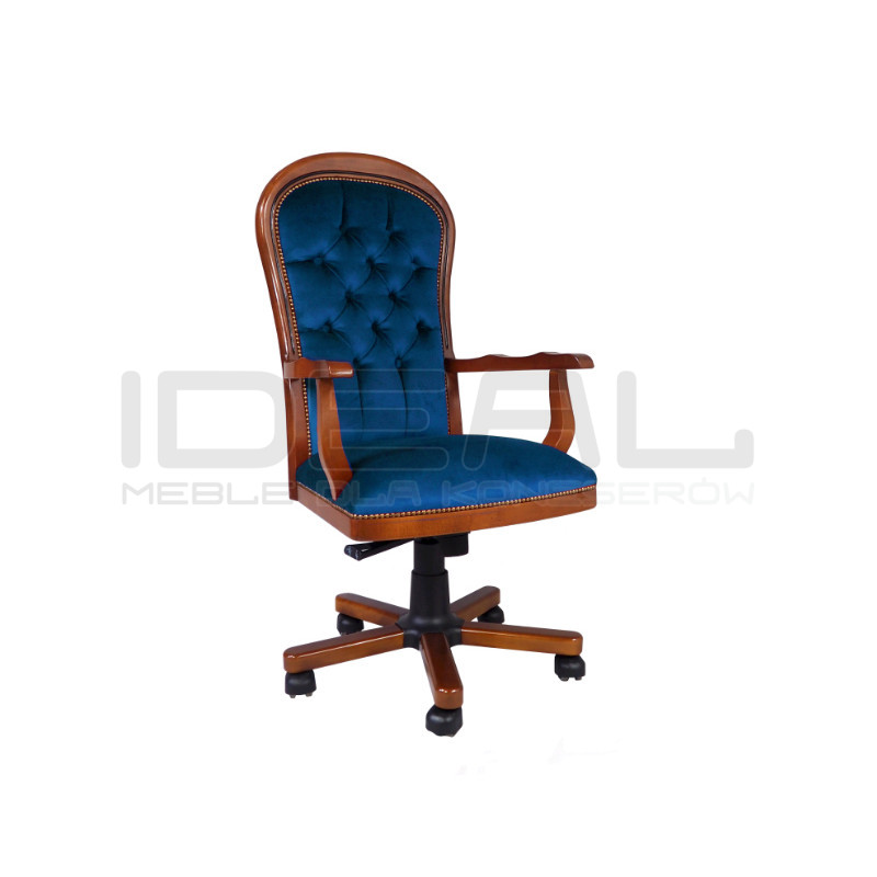 Fotel biurowy chesterfield Warwick plusz, welur, velvet | IdealMeble.pl