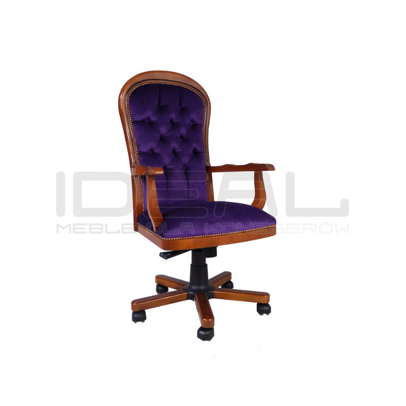 Fotel biurowy chesterfield Warwick plusz, welur, velvet | IdealMeble.pl