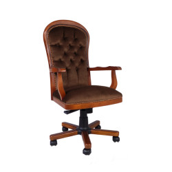 Fotel biurowy chesterfield Warwick plusz, welur, velvet | IdealMeble.pl