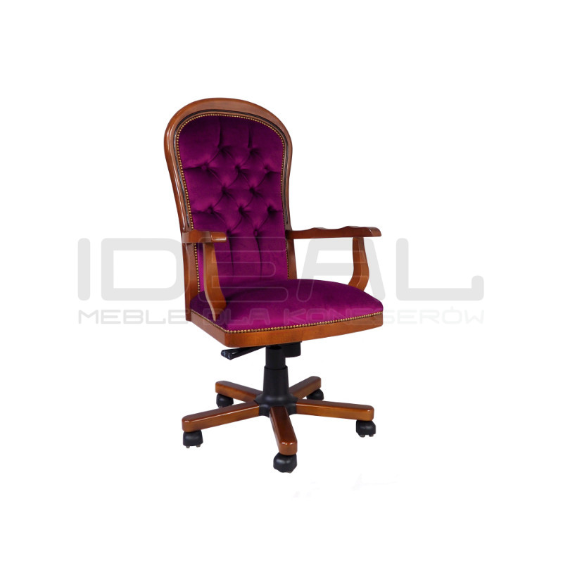 Fotel biurowy chesterfield Warwick plusz, welur, velvet | IdealMeble.pl