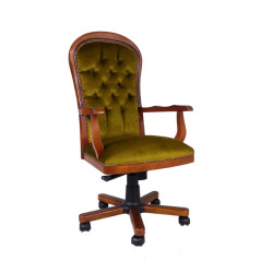 Fotel biurowy chesterfield Warwick plusz, welur, velvet | IdealMeble.pl