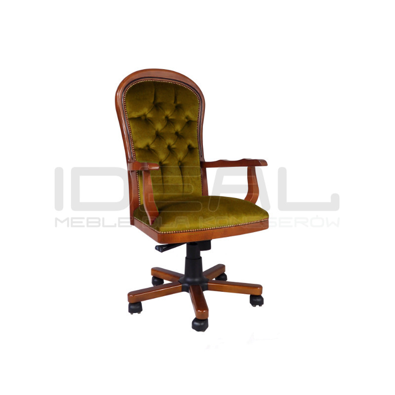 Fotel biurowy chesterfield Warwick plusz, welur, velvet | IdealMeble.pl