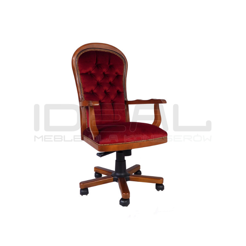 Fotel biurowy chesterfield Warwick plusz, welur, velvet | IdealMeble.pl