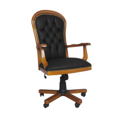 Fotel biurowy chesterfield Warwick skóra naturalna | IdealMeble.pl