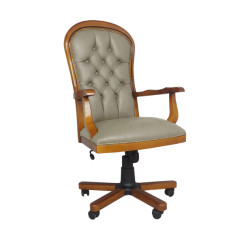 Fotel biurowy chesterfield Warwick skóra naturalna | IdealMeble.pl