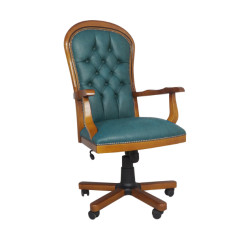 Fotel biurowy chesterfield Warwick skóra naturalna | IdealMeble.pl