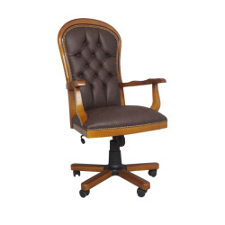 Fotel biurowy chesterfield Warwick skóra naturalna | IdealMeble.pl