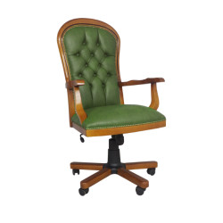 Fotel biurowy chesterfield Warwick skóra naturalna | IdealMeble.pl