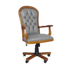 Fotel biurowy chesterfield Warwick skóra naturalna | IdealMeble.pl