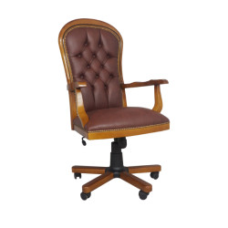 Fotel biurowy chesterfield Warwick skóra naturalna | IdealMeble.pl