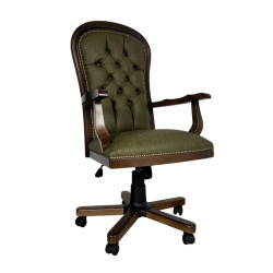 Fotel biurowy chesterfield Warwick skóra naturalna | IdealMeble.pl