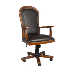 Skórzany Fotel biurowy Warwick tapicerowany | IdealMeble.pl