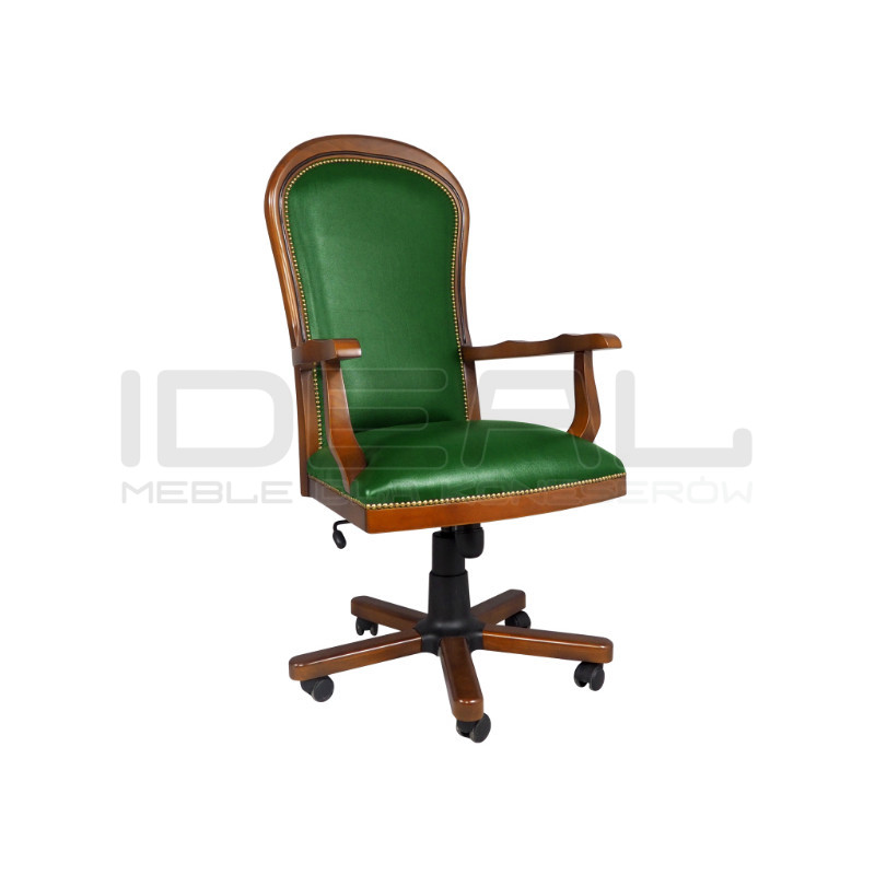 Skórzany Fotel biurowy Warwick tapicerowany | IdealMeble.pl