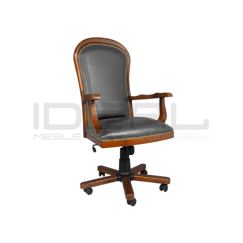 Skórzany Fotel biurowy Warwick tapicerowany | IdealMeble.pl
