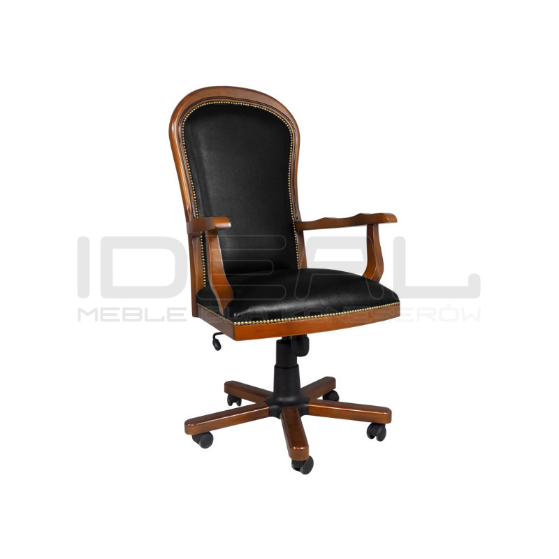 Skórzany Fotel biurowy Warwick tapicerowany | IdealMeble.pl
