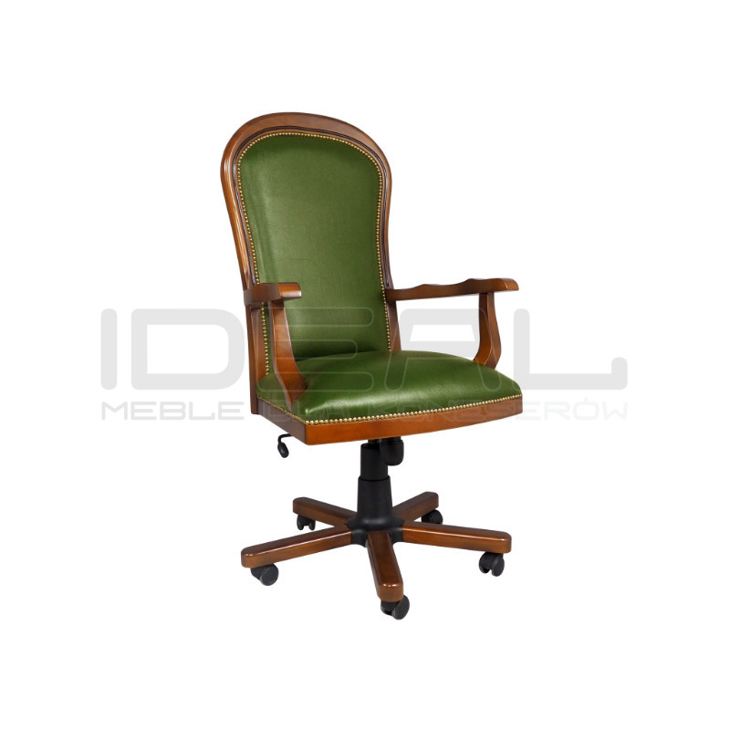 Skórzany Fotel biurowy Warwick tapicerowany | IdealMeble.pl