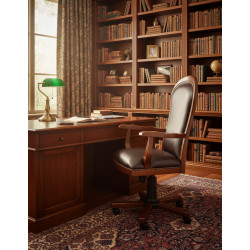 Skórzany Fotel biurowy Warwick tapicerowany | IdealMeble.pl