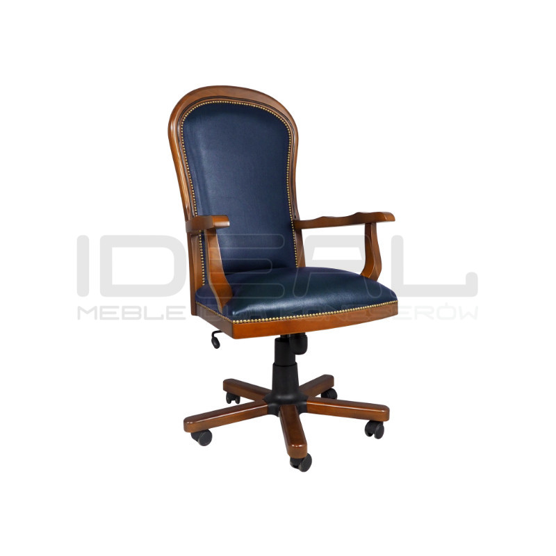 Skórzany Fotel biurowy Warwick tapicerowany | IdealMeble.pl